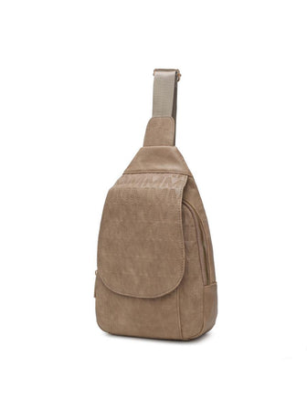 (taupe)Cleisy M Embossed Women Sling Bag by MKF - BagNook