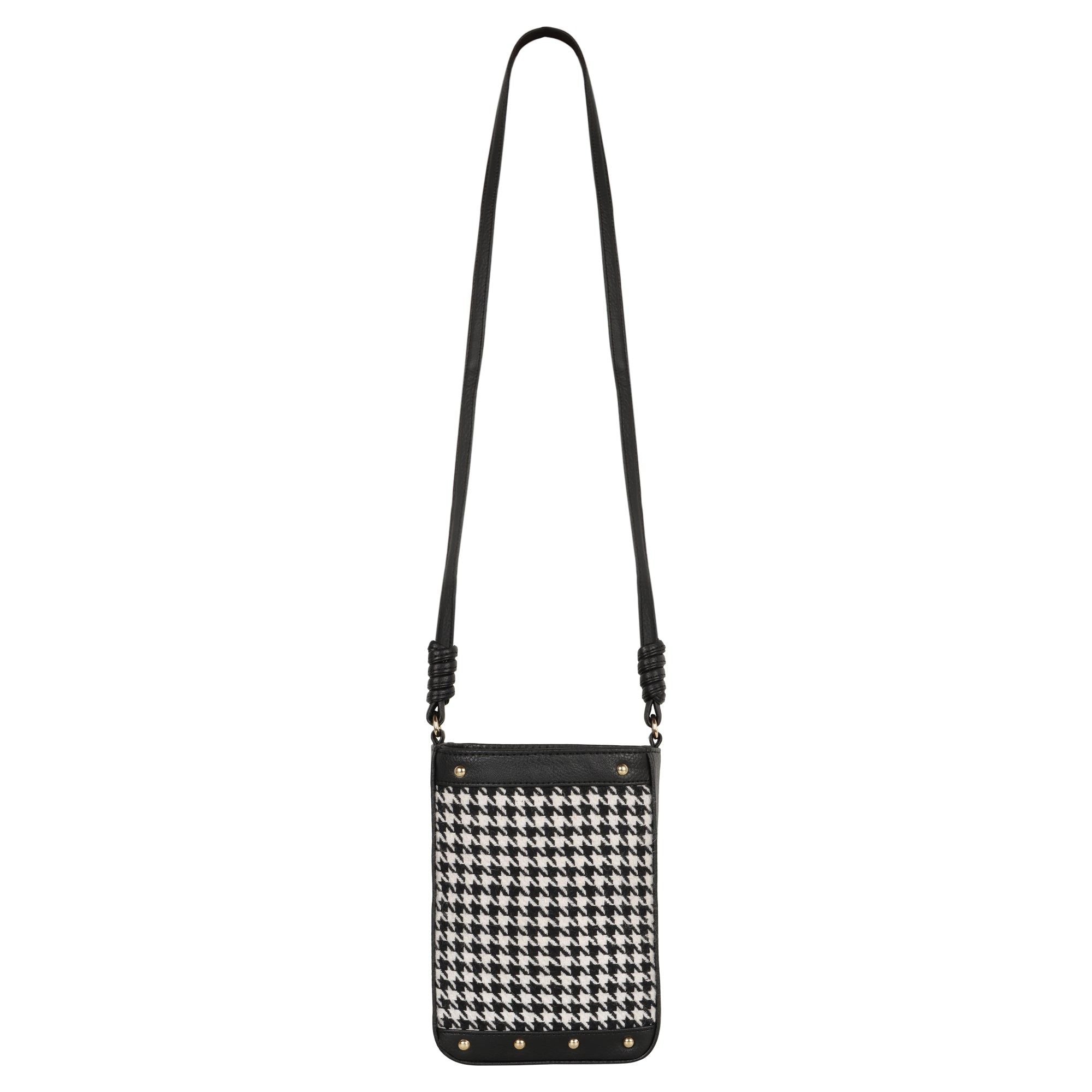 Millie Houndstooth Print Bucket Bag - Upcycled - BagNook