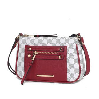 (red)Essie Circular Print Crossbody Bag by Mia K - BagNook