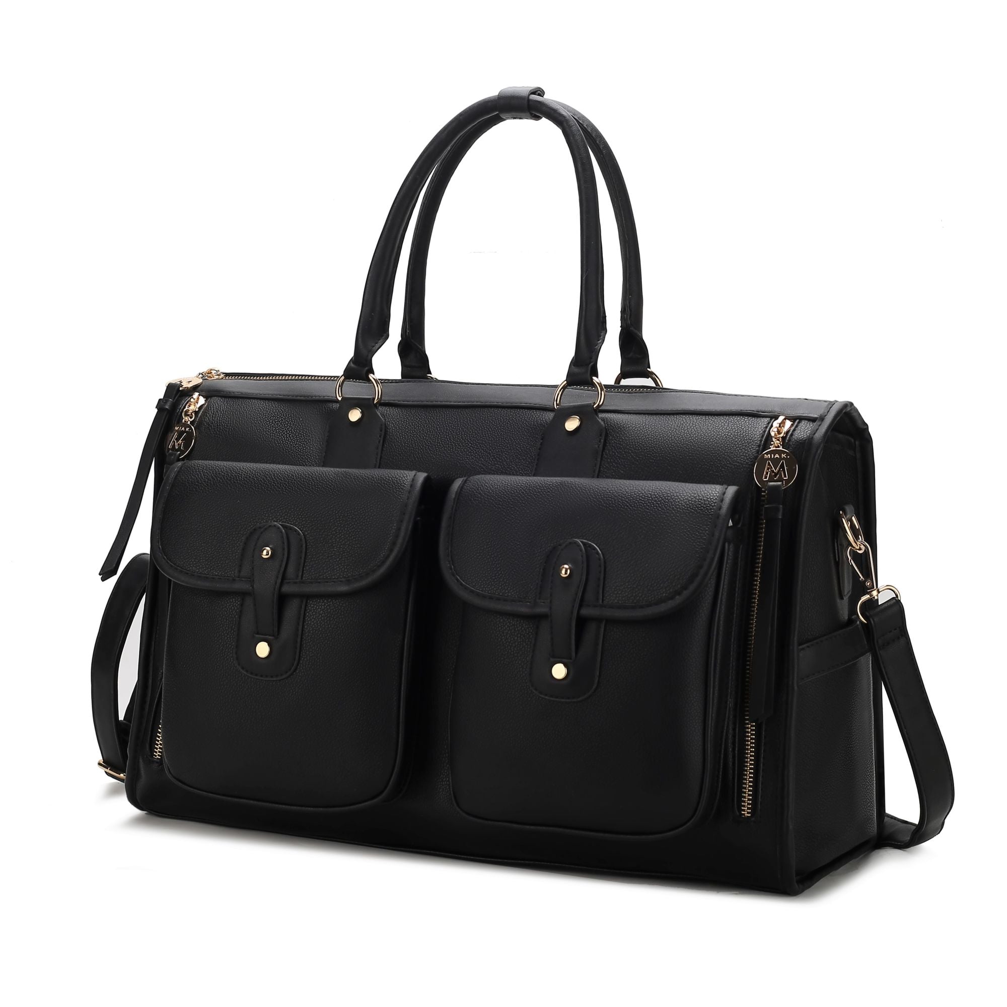 (black)Genevieve Duffel Color Block by Mia k - BagNook