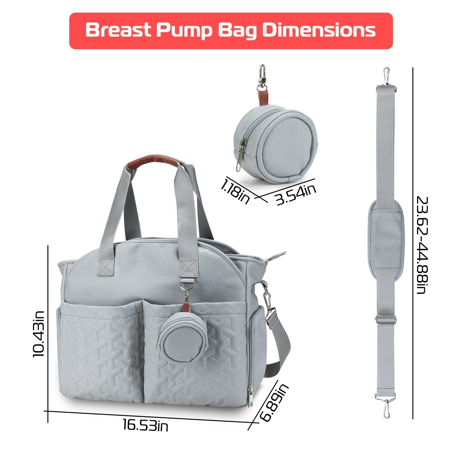 (lightblue)Breast Pump Diaper Tote Bag - BagNook