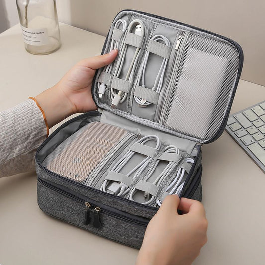 (gray)Waterproof Multi-Functional Digital Cable Storage Case - BagNook