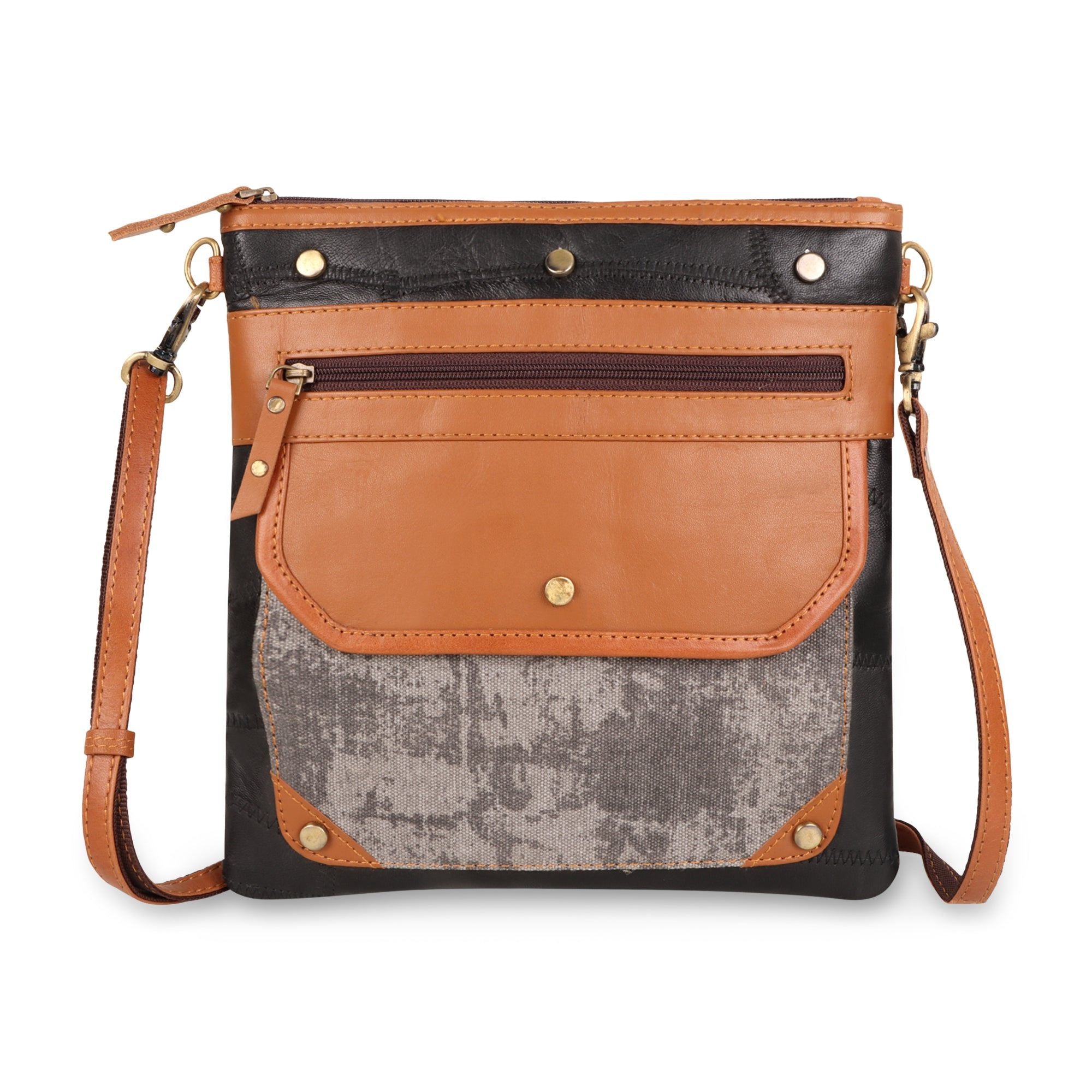 Dawn Crossbody Bag - Upcycled Genuine Leather - BagNook