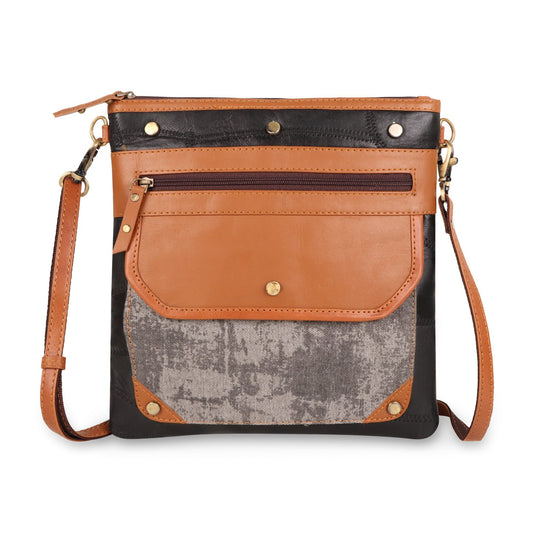 Dawn Crossbody Bag - Upcycled Genuine Leather - BagNook