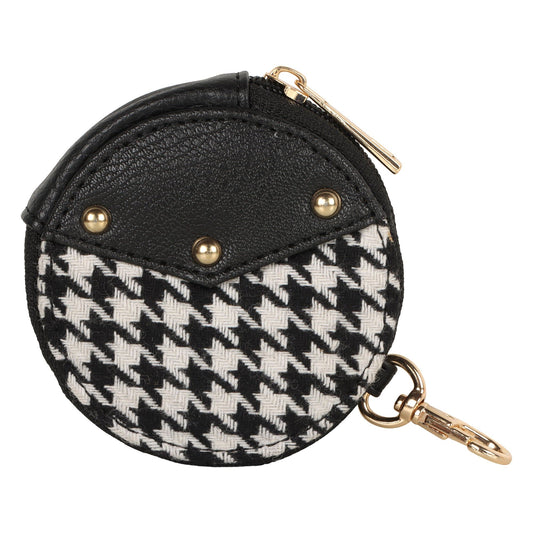 Millie Houndstooth Print Keyfob Coin Purse - BagNook