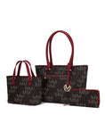 Load image into Gallery viewer, (red)Lady II M Signature Tote & Wallet Set by Mia k - BagNook
