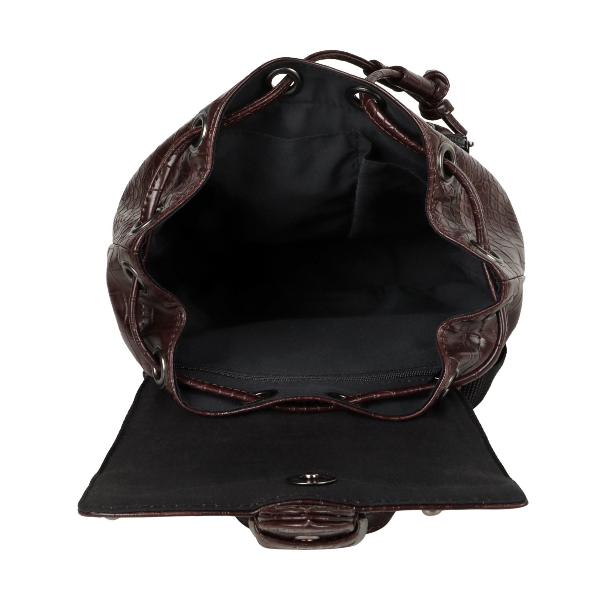 Katy Croc Print Mini Backpack - Upcycled Leather - BagNook