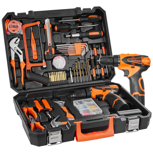 VEVOR 146 Piece General Household Hand Tool Set w/drill - BagNook