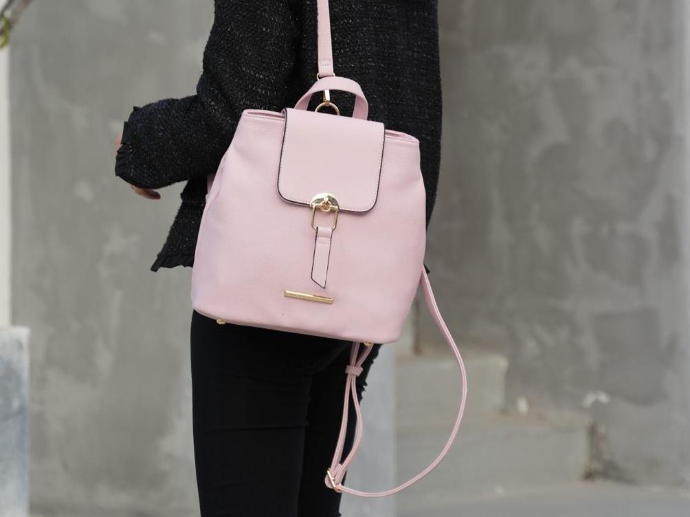 (pink)Ingrid Vegan Leather Convertible Daypack by Mia k - BagNook