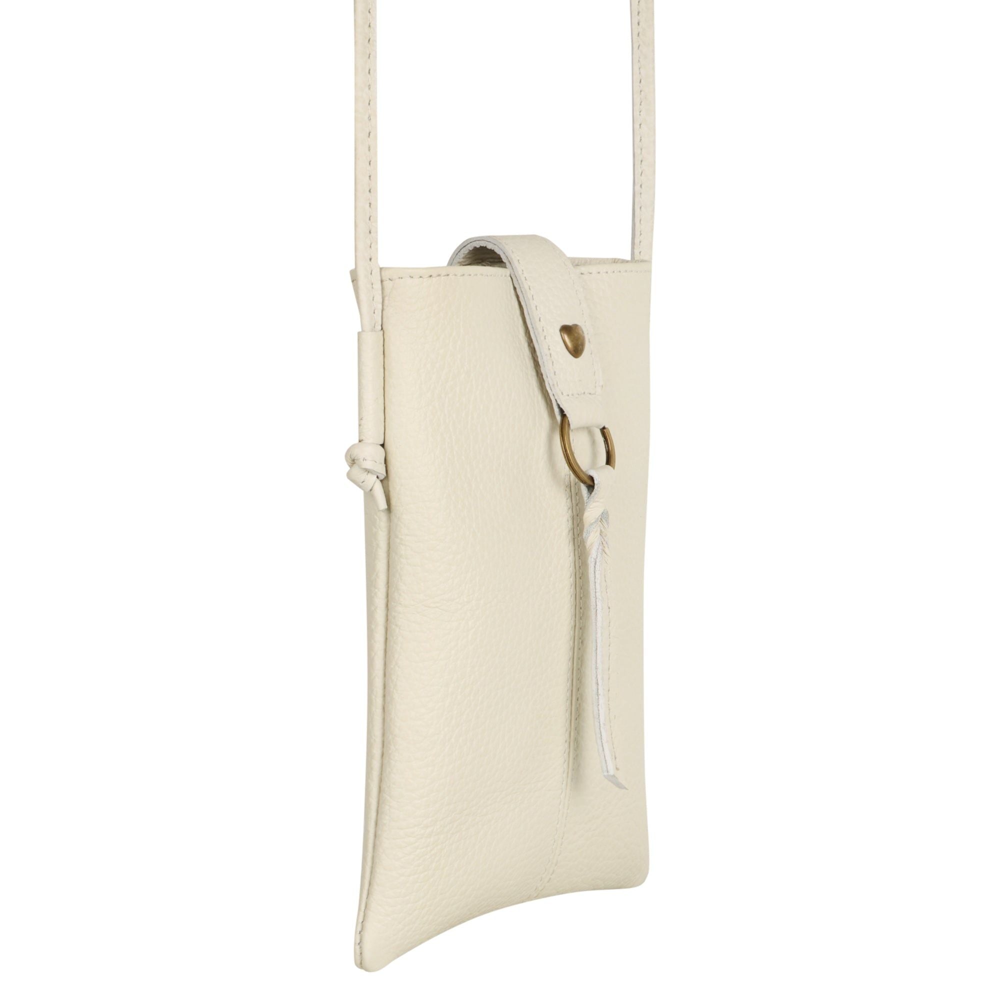 Jennie Small Crossbody w/Slim Strap - Cream White - BagNook
