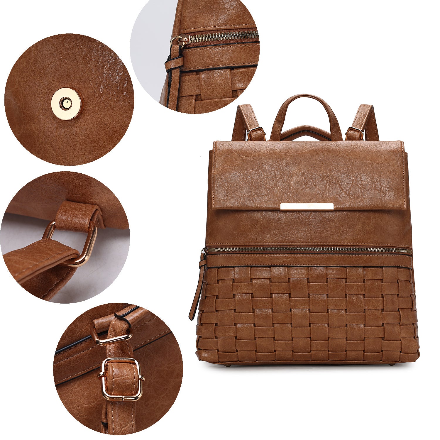(khaki)Alba Convertible Daypack by Mia K - BagNook
