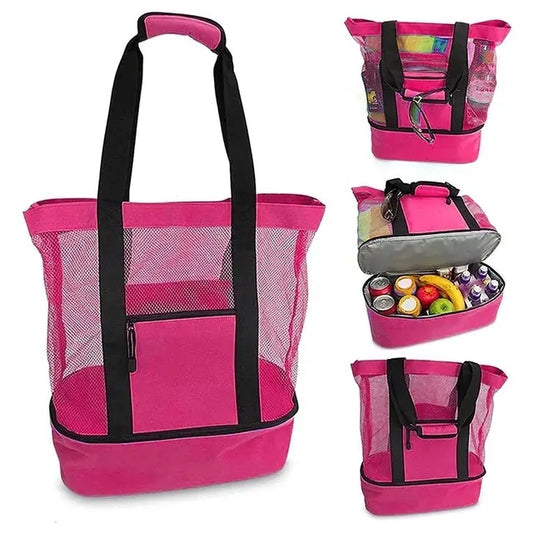 (pink)Clarissa Beach Tote Cooler - BagNook