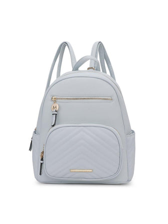 (light blue)Romana Vegan Leather Backpack by Mia k - BagNook