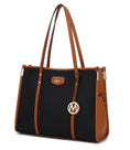 Load image into Gallery viewer, (black-cognac)Kindred Oversize Tote Vegan Leather by Mia k - BagNook
