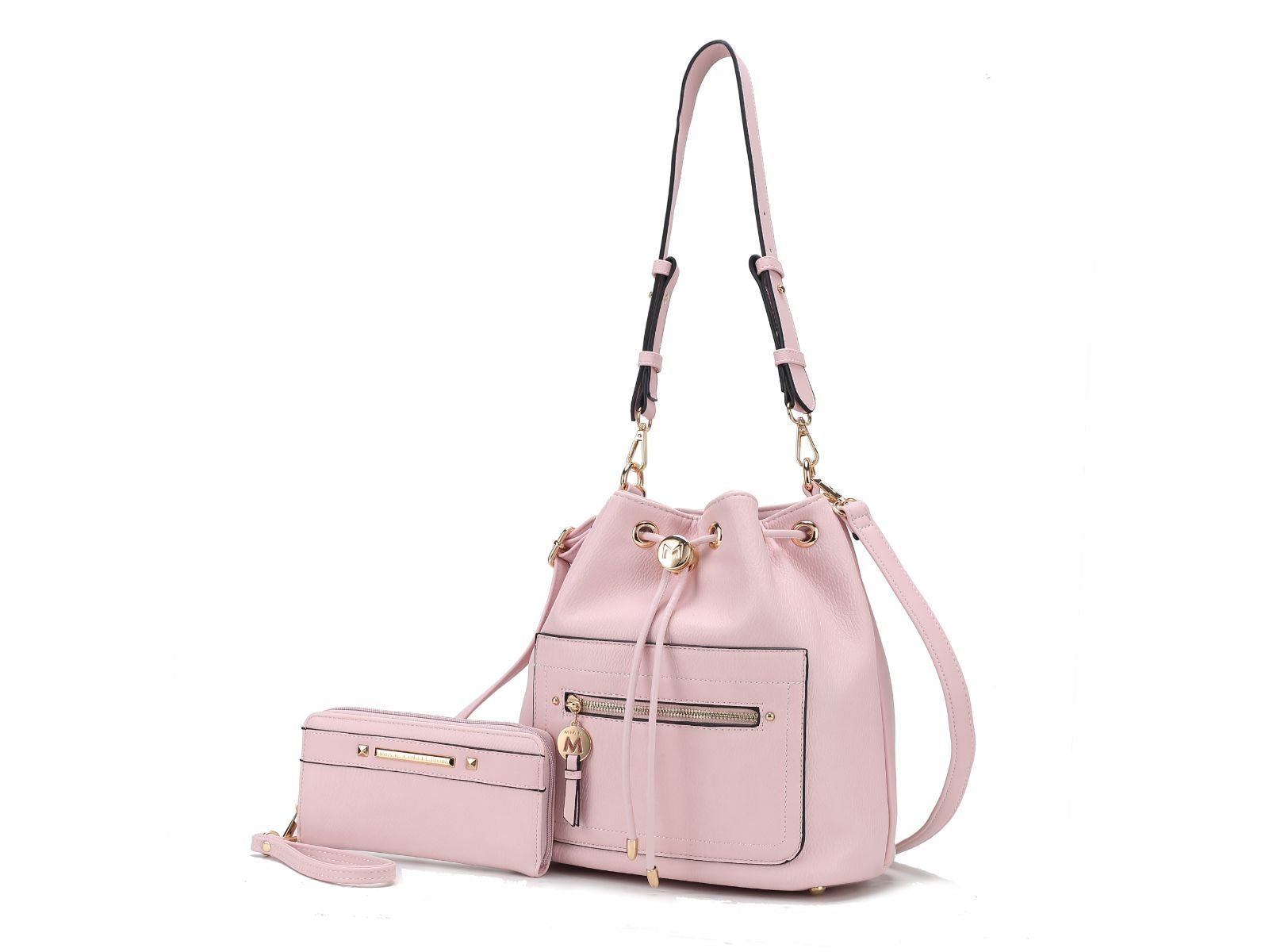 (pink)Larissa Women's Bucket Bag with Wallet by Mia k - BagNook