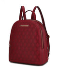 Load image into Gallery viewer, (wine)Sloane Vegan Leather Multi-Compartment Backpack by Mia K - BagNook
