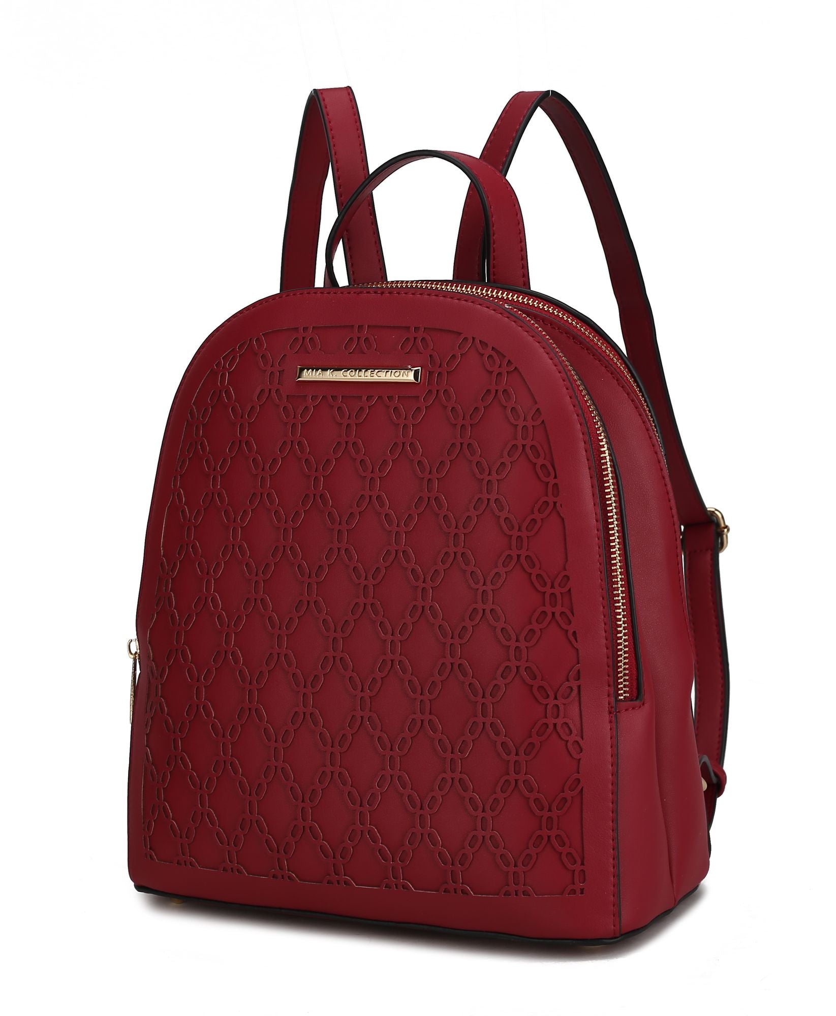 (wine)Sloane Vegan Leather Multi-Compartment Backpack by Mia K - BagNook