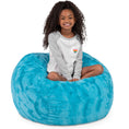 Load image into Gallery viewer, Jaxx Saxx 3 ft Bean Bag Chair - Faux Fur - Maui Turquoise - BagNook
