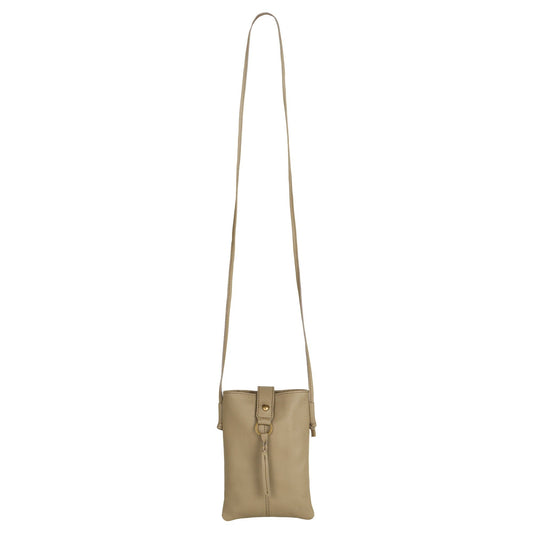 Jennie Small Crossbody bag w/ slim strap - Light Brown - BagNook