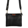 Load image into Gallery viewer, Brook Wide Crossbody - Upcycled Leather - Black - BagNook
