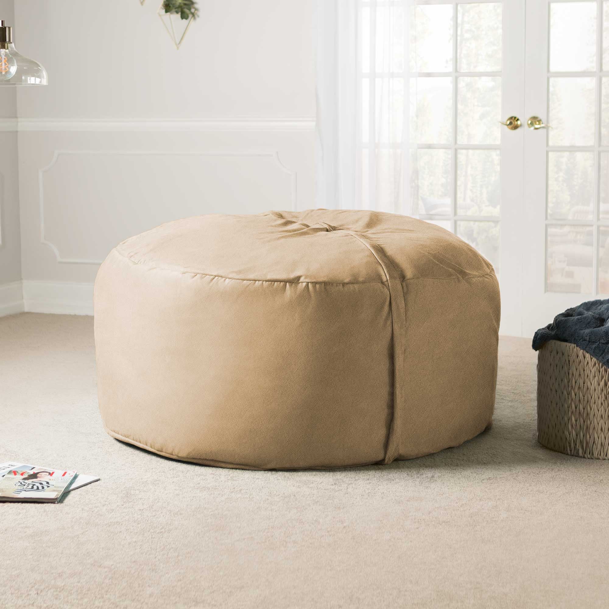 Jaxx Saxx 5 Ft Large Bean Bag, Camel - BagNook
