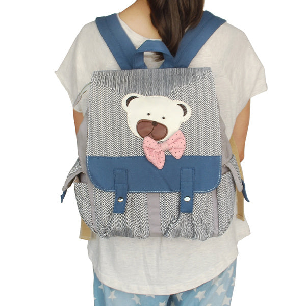 Young Bear Fabric Art School Daypack - BagNook