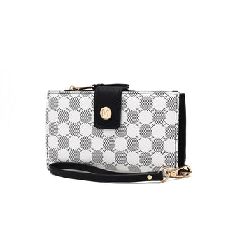 (black)Solene Circular Print Wristlet Wallet by Mia K - BagNook