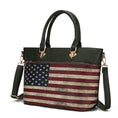 Load image into Gallery viewer, (green)Lilian Vegan Leather Women FLAG Tote Bag by Mia K - BagNook
