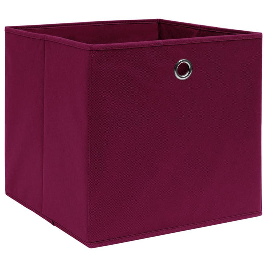 Storage Boxes 4 pcs Non-woven Fabric 11"x11"x11" - Dark Red - BagNook