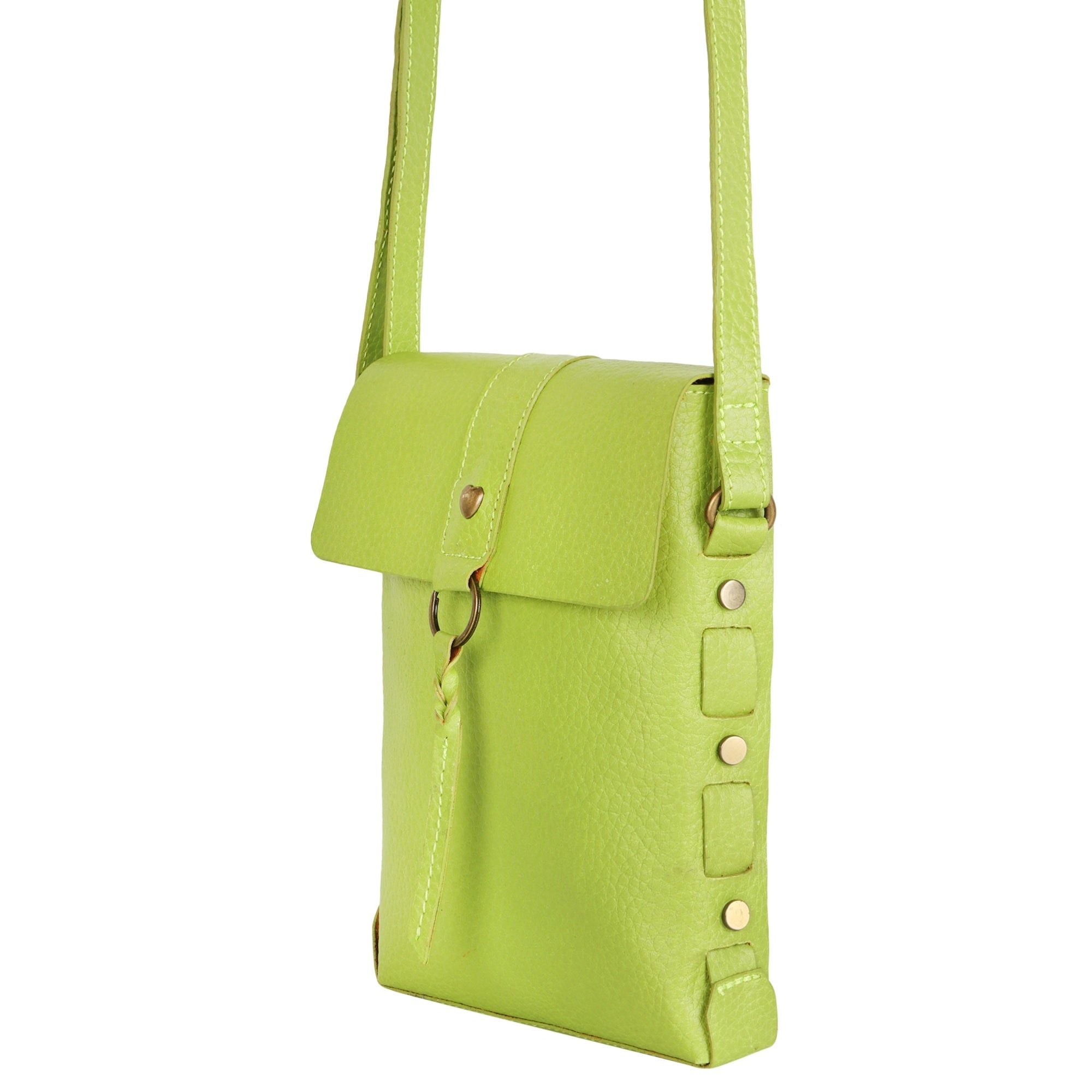 Jane Long Crossbody w/Top Flap & Tassel - Lime Green - BagNook