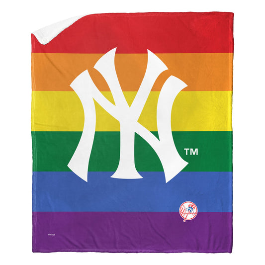 PRIDE SERIES - YANKEES- Silk Touch Sherpa Throw Blanket - BagNook