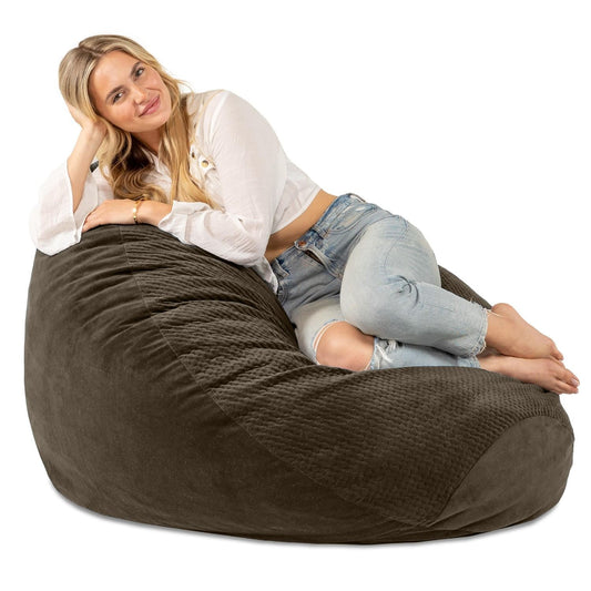 Jaxx Koku Bean Bag - Velvish/Turbo, Espresso - BagNook