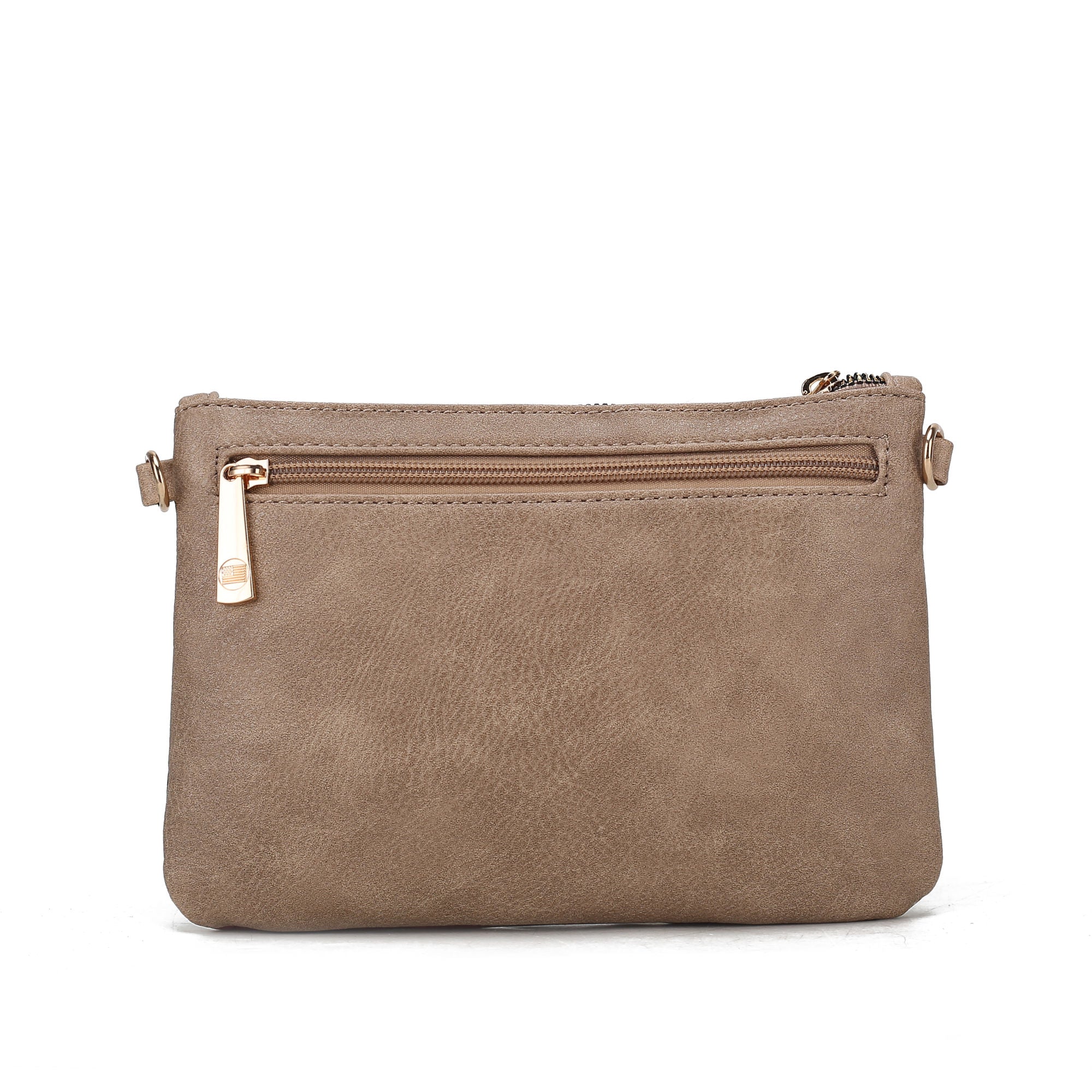 (taupe)Alisson Vegan Leather FLAG Crossbody Bag by Mia K - BagNook