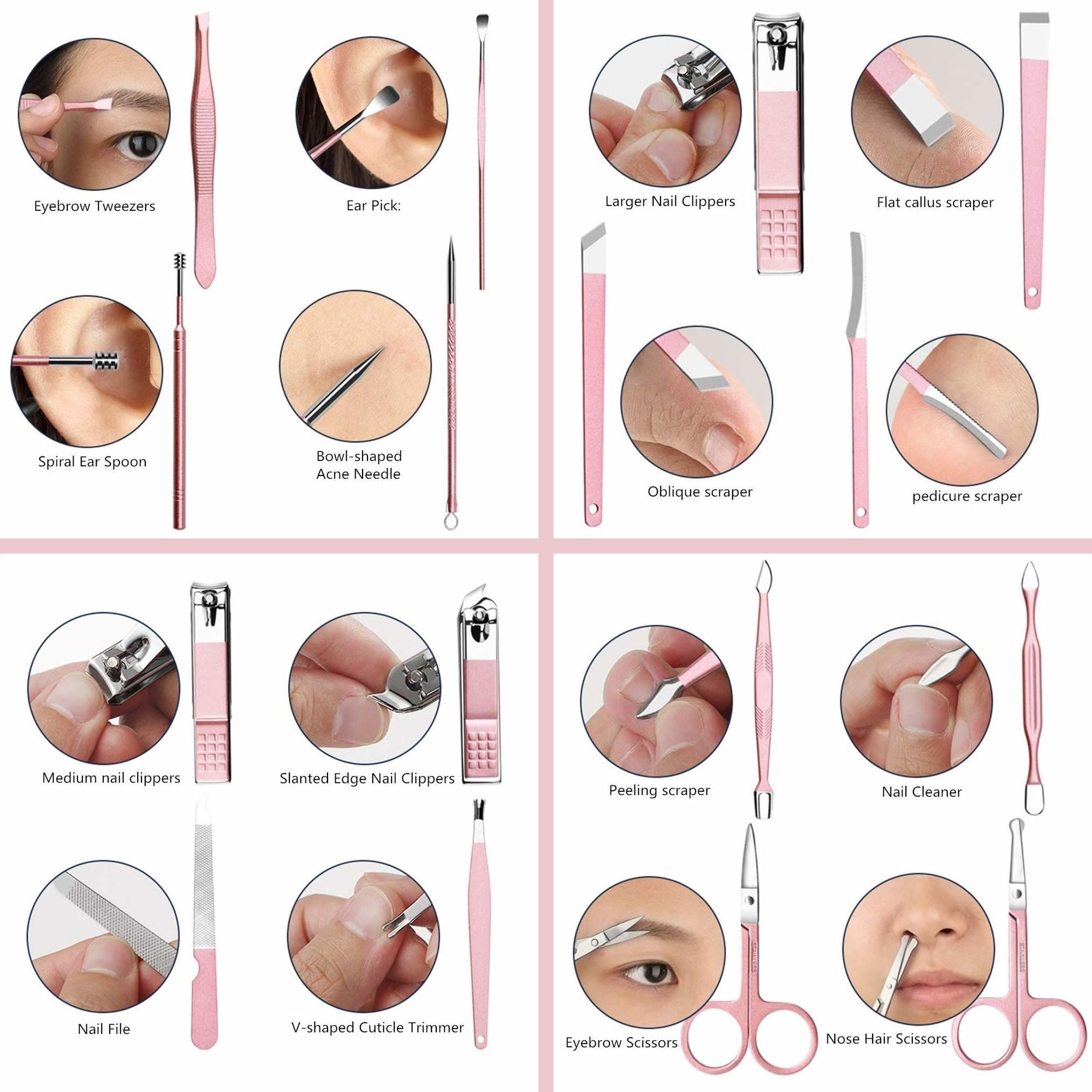 18 In 1 Lovely Lady DIY Manicure Pedicure Tool Set - BagNook