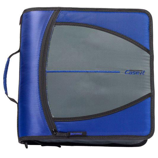 (midnight blue)The Mighty Zip Tab-3 Inch Zipper Binder w/Removeable Folder - BagNook