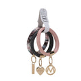 Load image into Gallery viewer, (charcoal-pink-mauve)Jasmine Bangle Wristlet Keychain set by Mia K - BagNook
