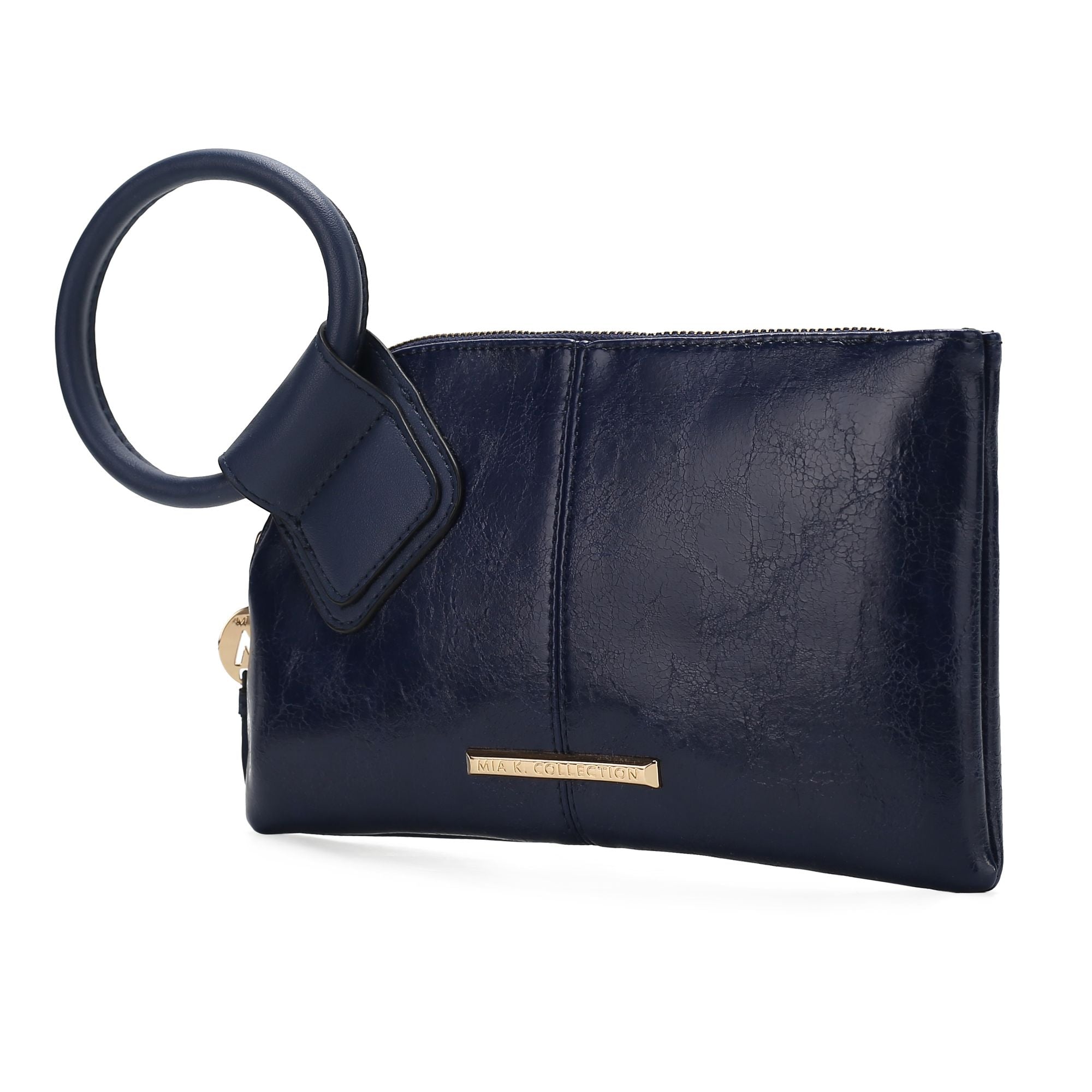 (navy)Simone Clutch/Wristlet Handbag Vegan Leather by Mia k - BagNook