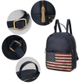 Load image into Gallery viewer, (navy)Briella Vegan Leather Women FLAG Backpack by Mia K - BagNook
