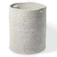Load image into Gallery viewer, Recycled Cotton Laundry Basket - Woven Rope White Gray Mélange - BagNook
