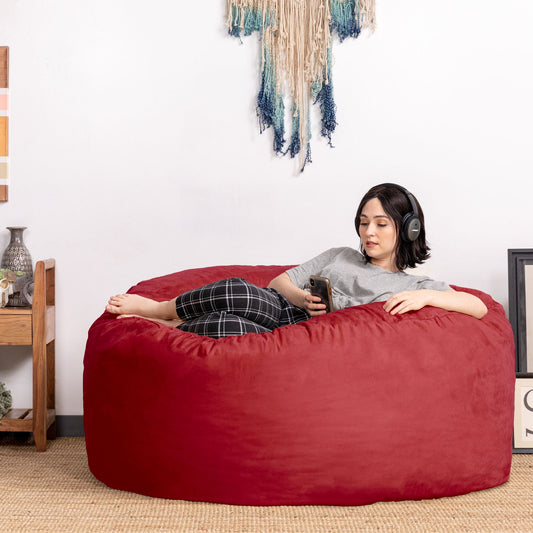 Jaxx Saxx 5 Ft Large Bean Bag, Cinnabar - BagNook