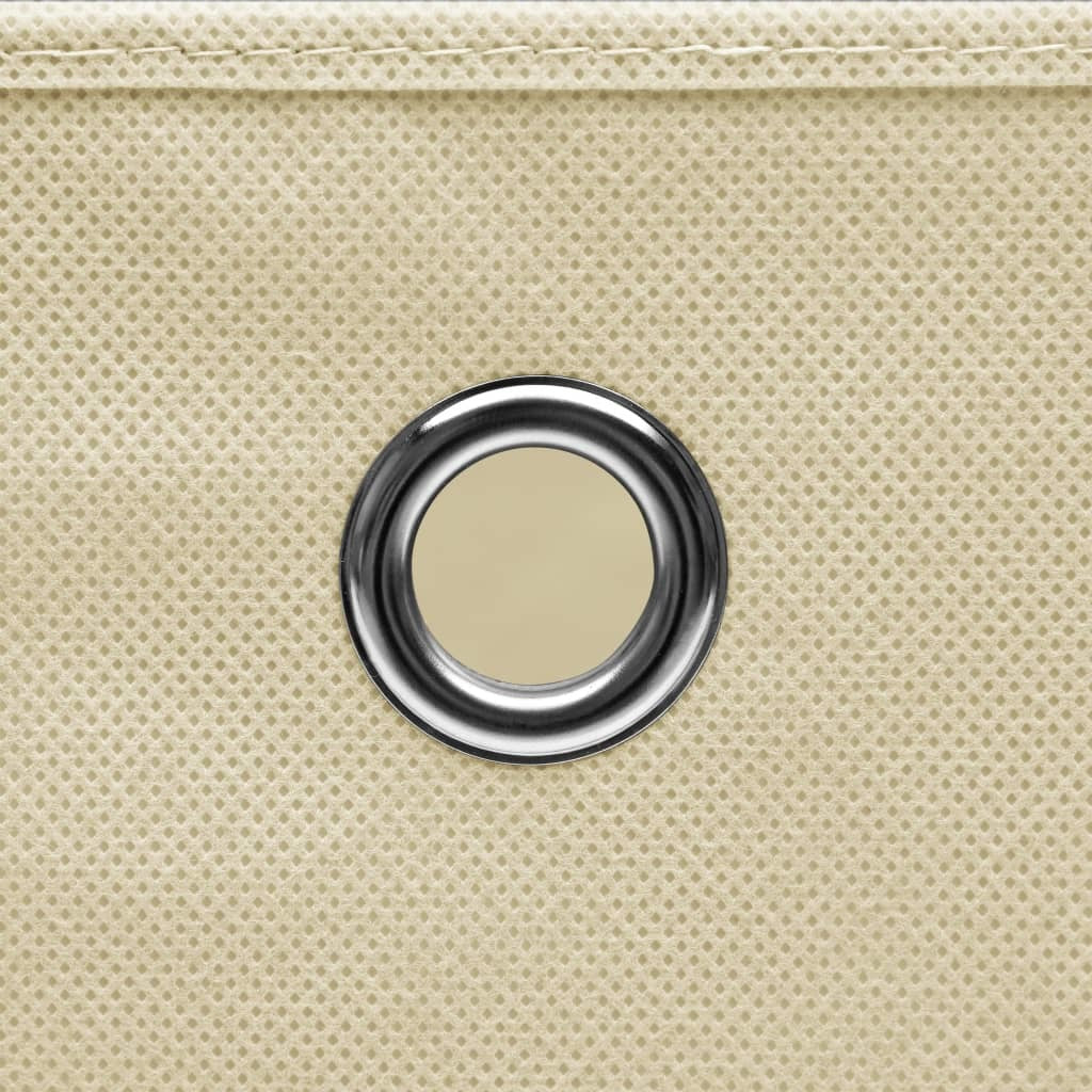 Storage Boxes w/Lid 4pc 12.6"x12.6"x12.6" Fabric - Cream - BagNook