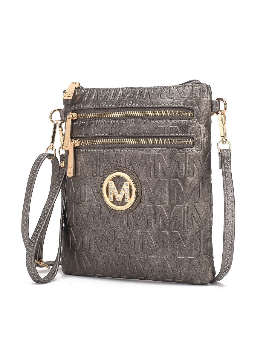 (pewter)Scarlett Crossbody Handbag by Mia k - BagNook