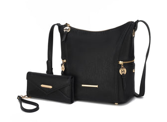 (black)Lux Hobo Bag with Wallet by Mia K - BagNook