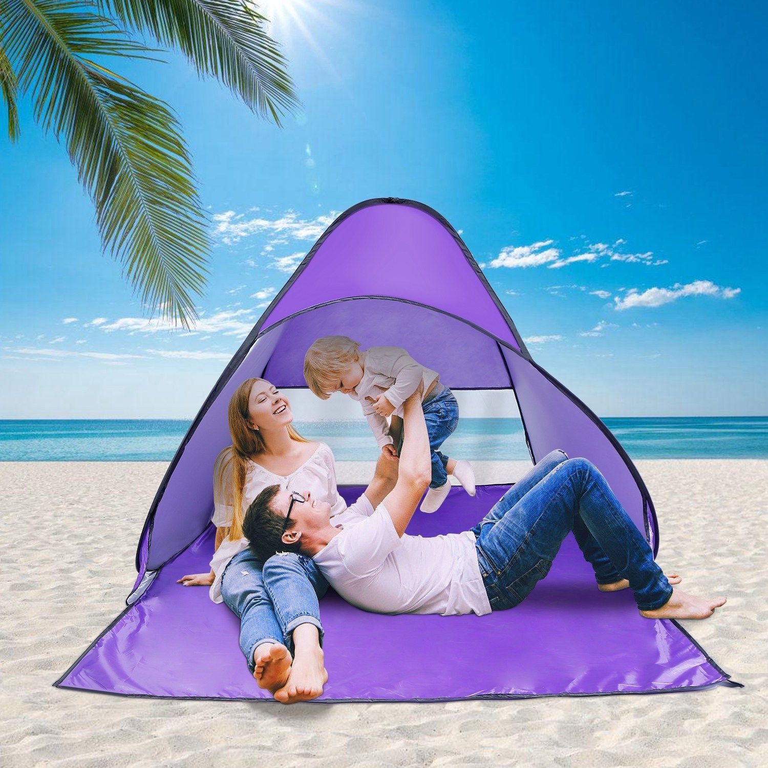(purple)PopUp Sunshade w/Bag - BagNook