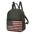 Load image into Gallery viewer, (green)Briella Vegan Leather Women FLAG Backpack by Mia K - BagNook

