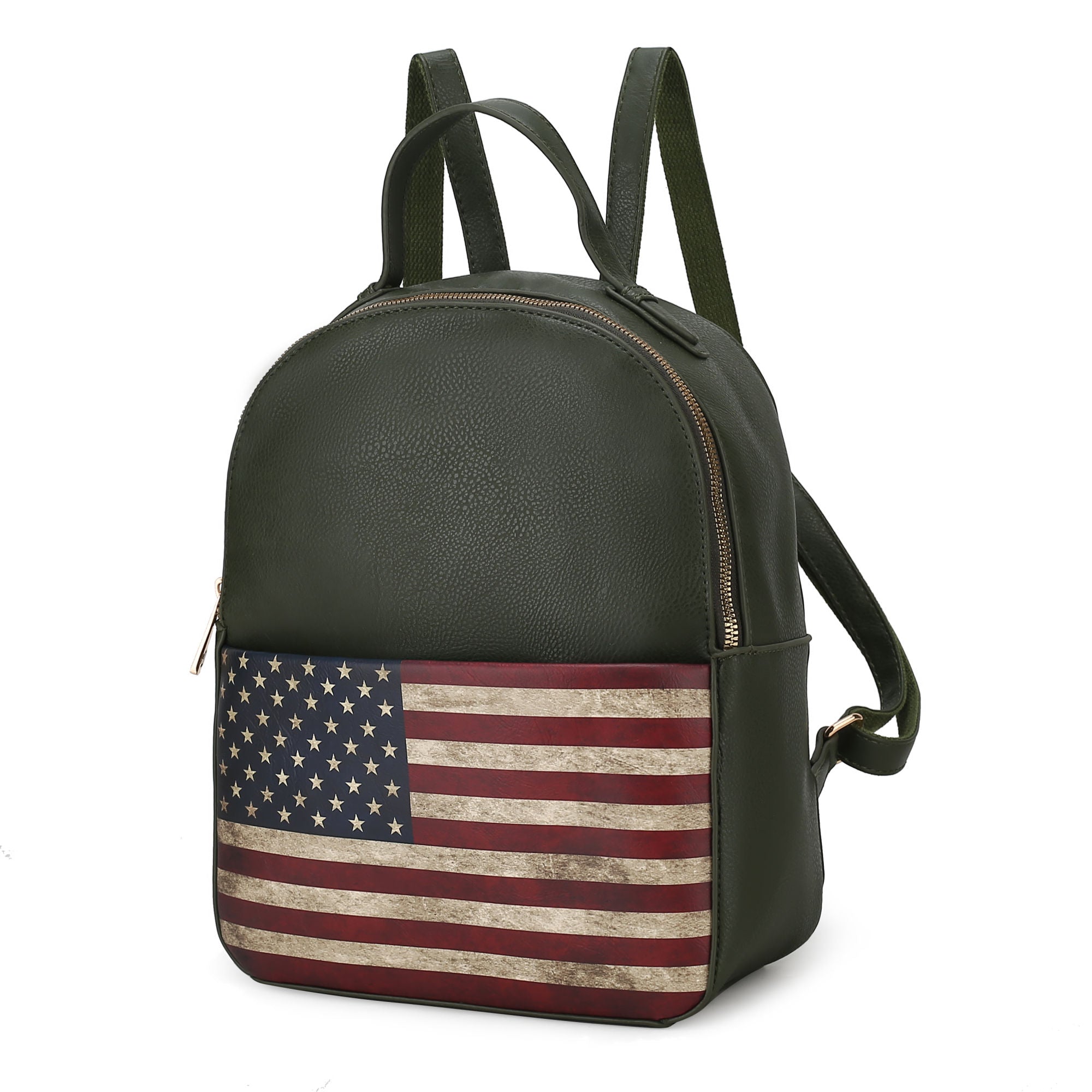 (green)Briella Vegan Leather Women FLAG Backpack by Mia K - BagNook
