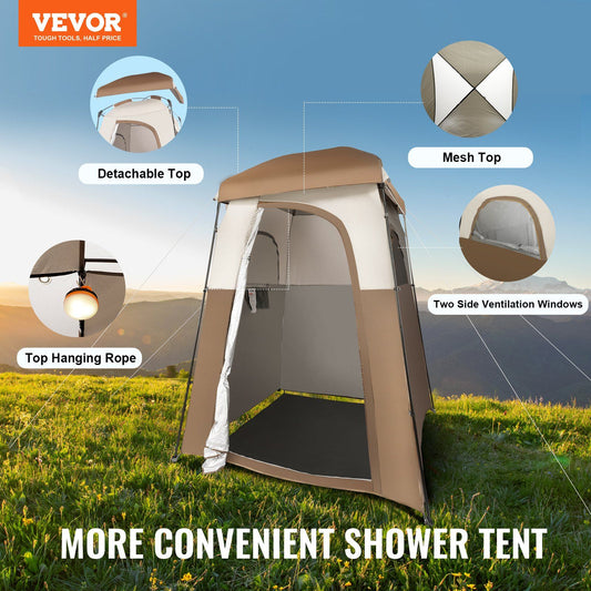 VEVOR Camping Shower Tent, 66" x 66" x 87" - BagNook