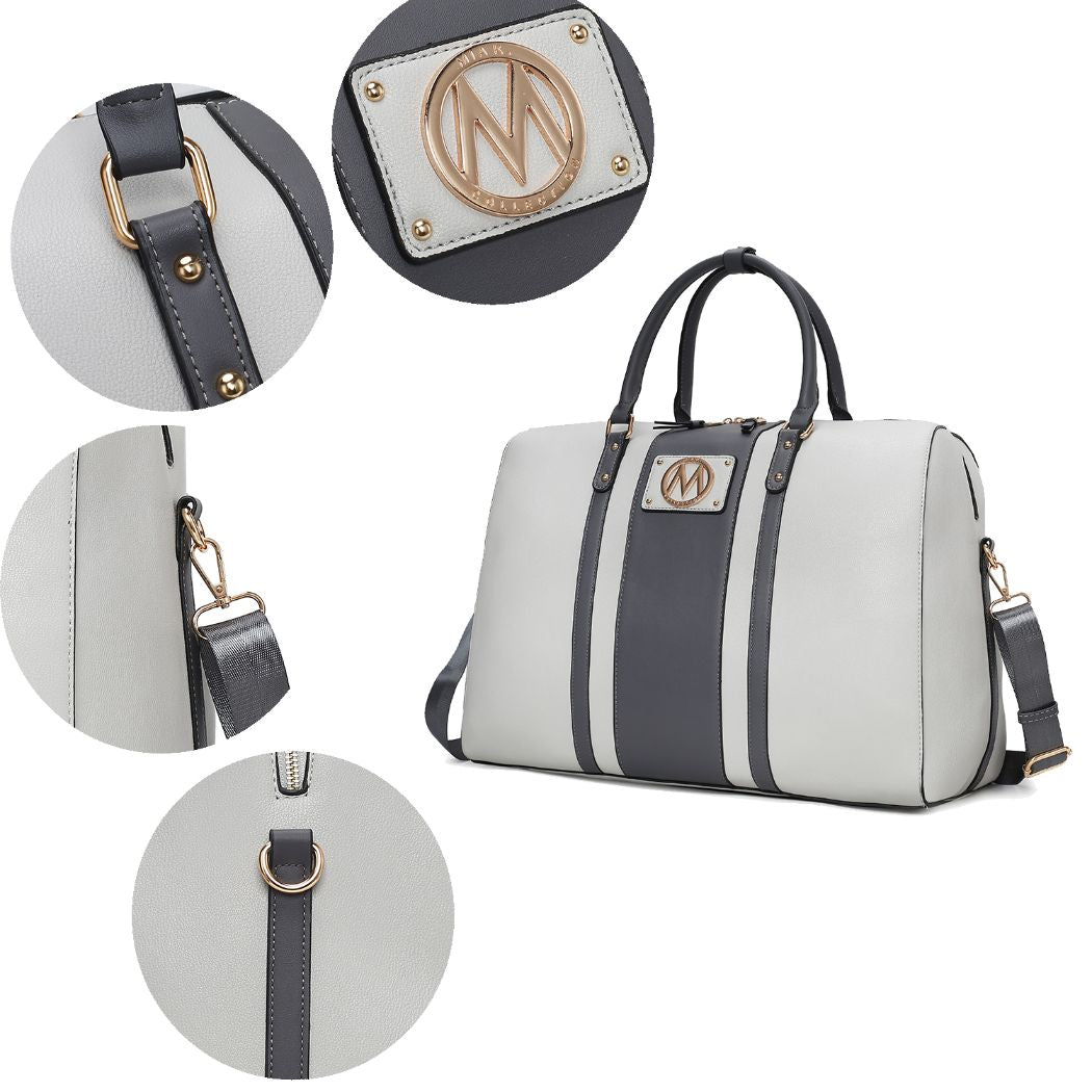 (light grey)Melissa Women's Vegan Leather Duffel by Mia K - BagNook