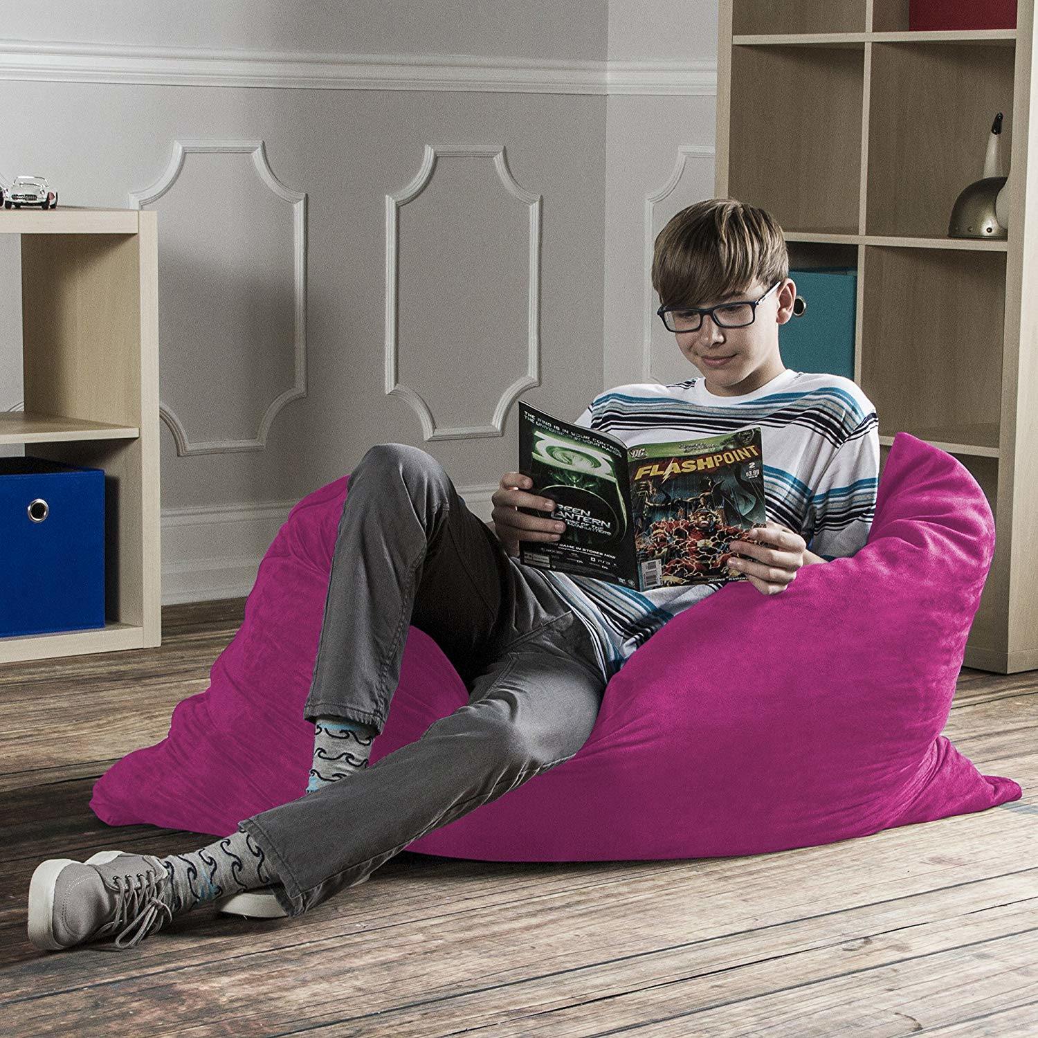 Jaxx 3.5 Ft Pillow Saxx Kids Bean Bag, Fuchsia - BagNook
