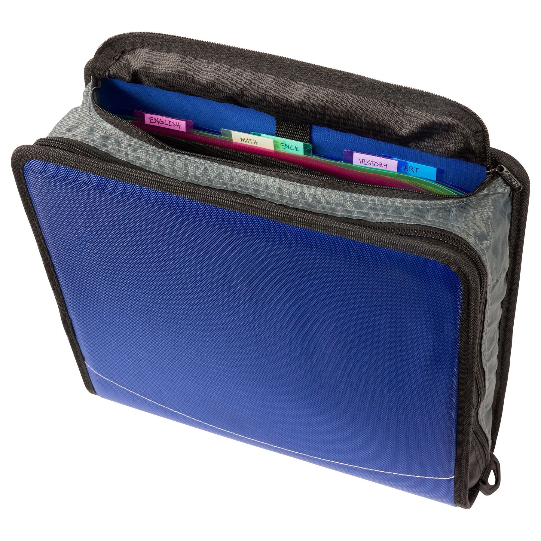(midnight blue)The Mighty Zip Tab-3 Inch Zipper Binder w/Removeable Folder - BagNook